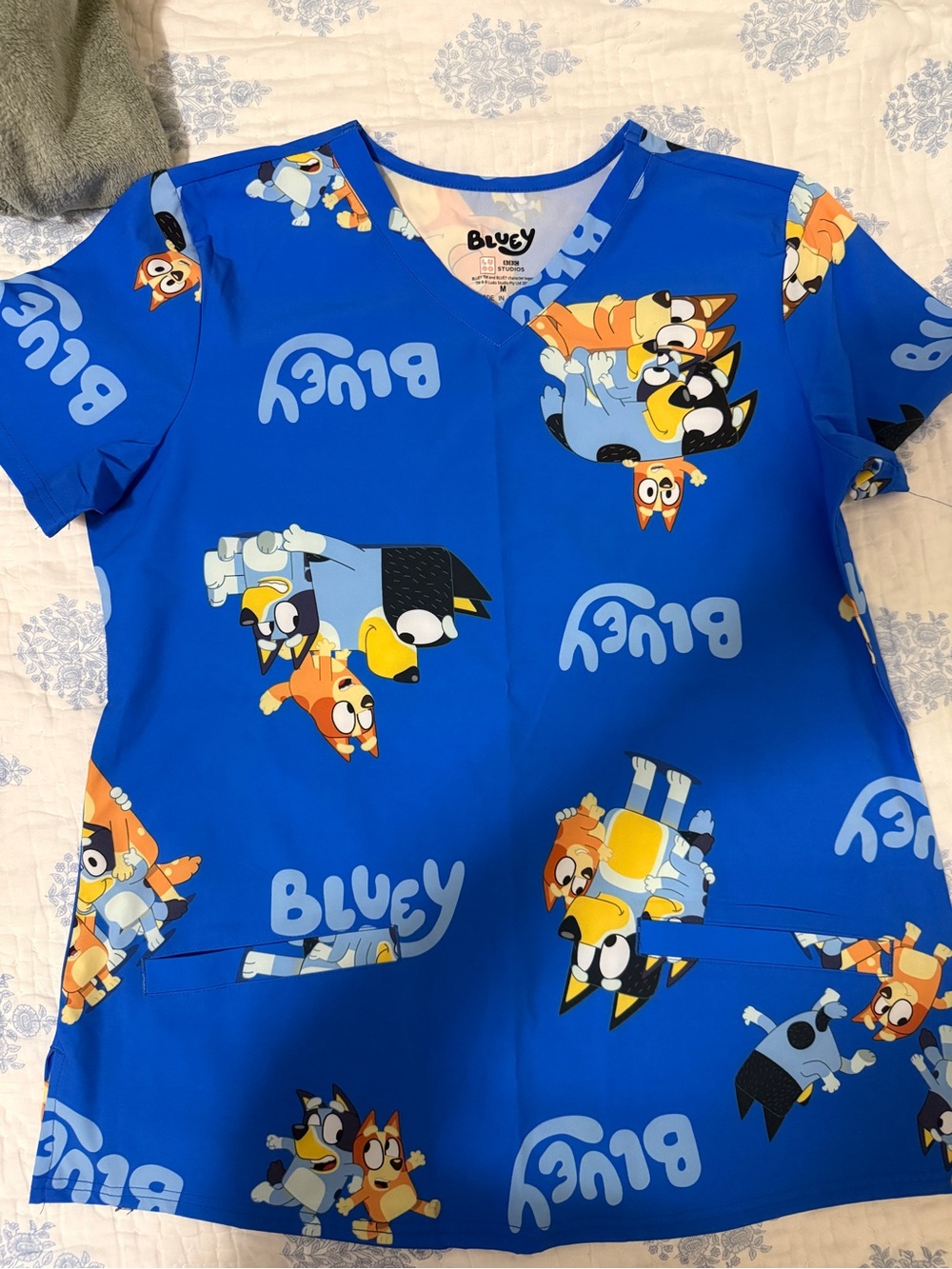 Bluey scrub top